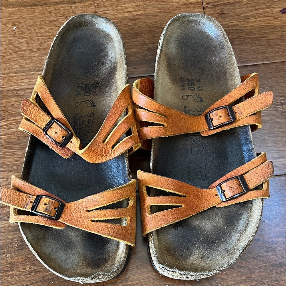 Birkenstock Orange Leather Granada Sandals 5.5 Men / 39 EU / 8.5 Women